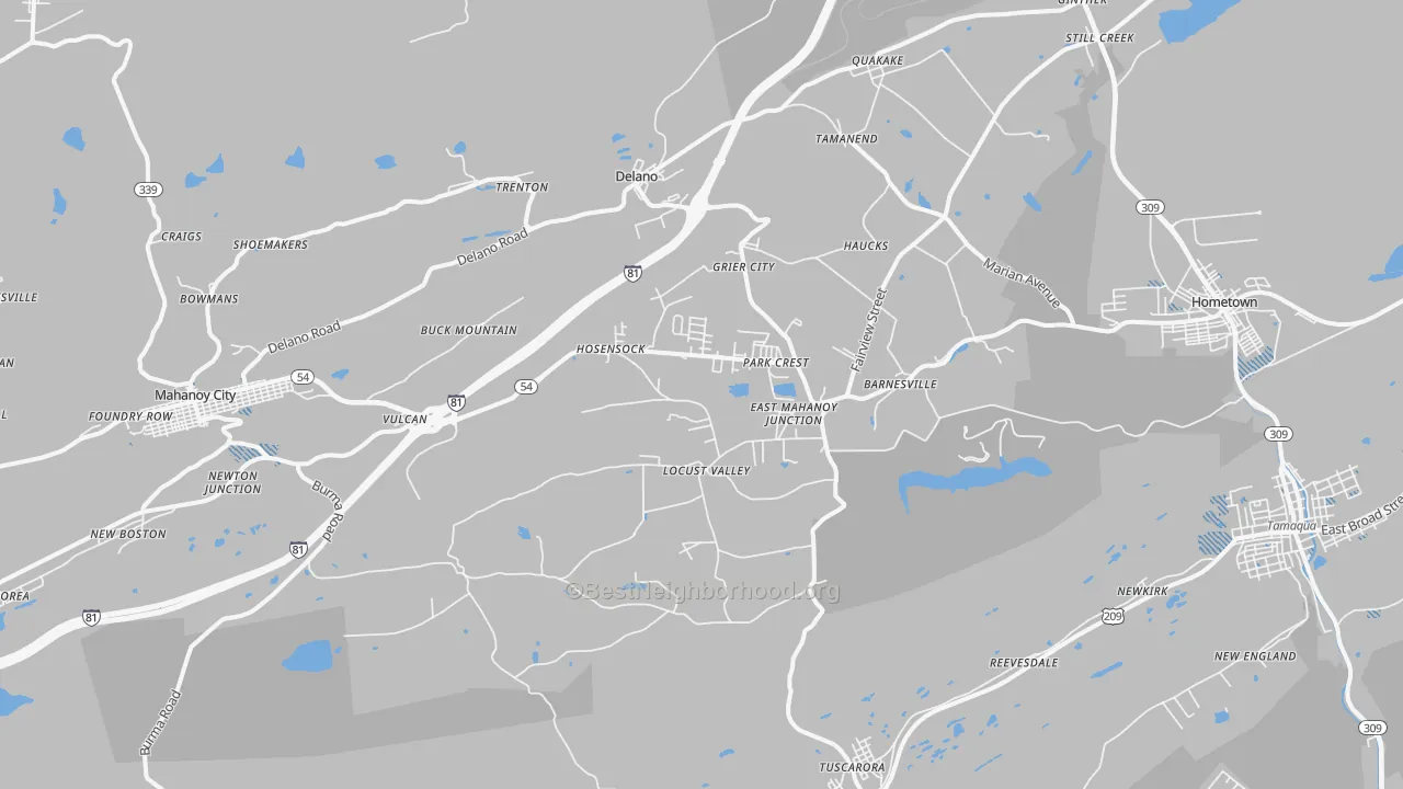 Transit Grade map of 18214, PA