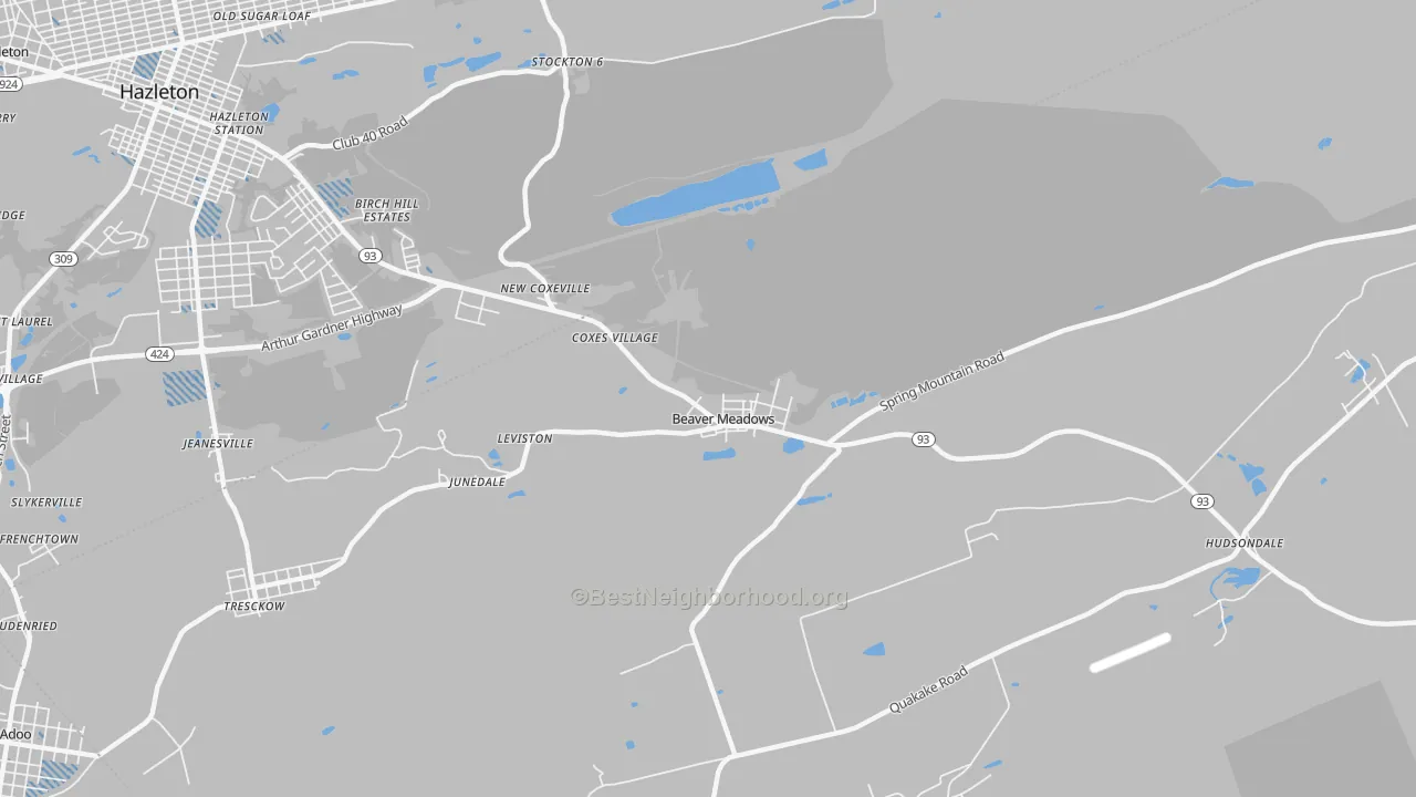 Transit Grade map of 18216, PA