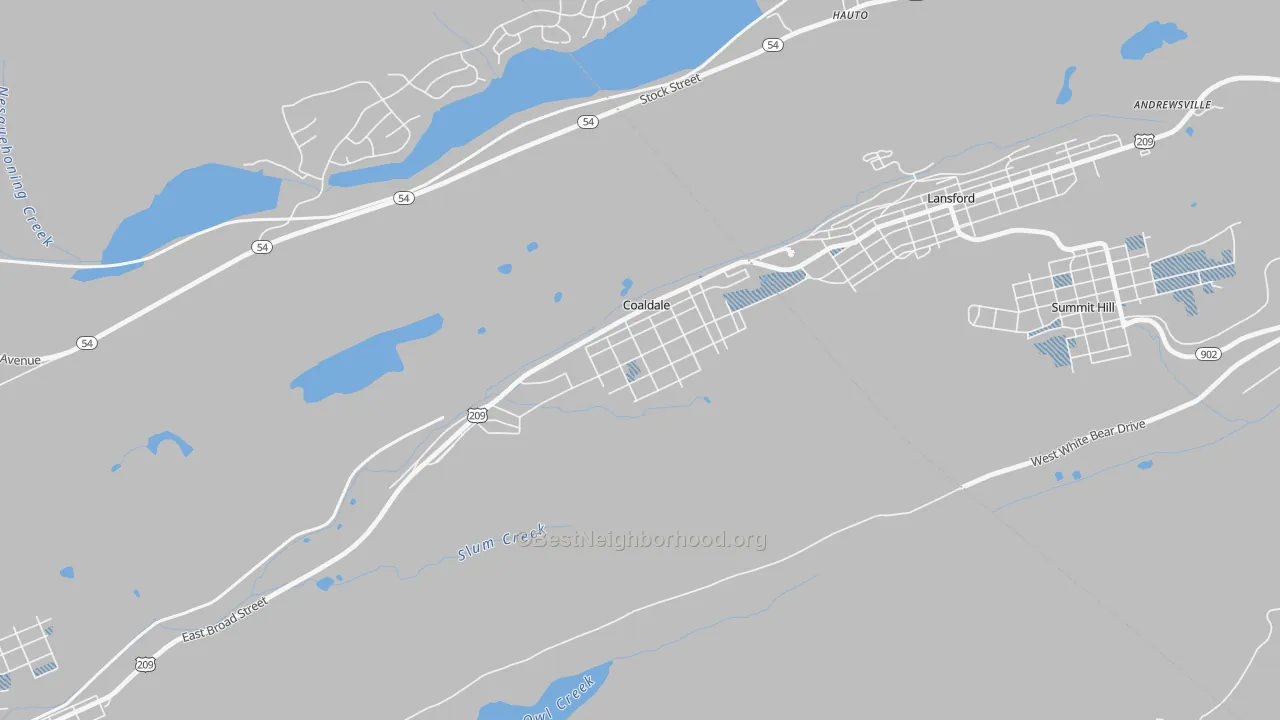 Transit Grade map of 18218, PA