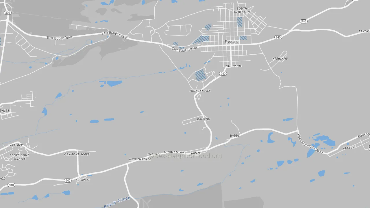 Transit Grade map of 18221, PA