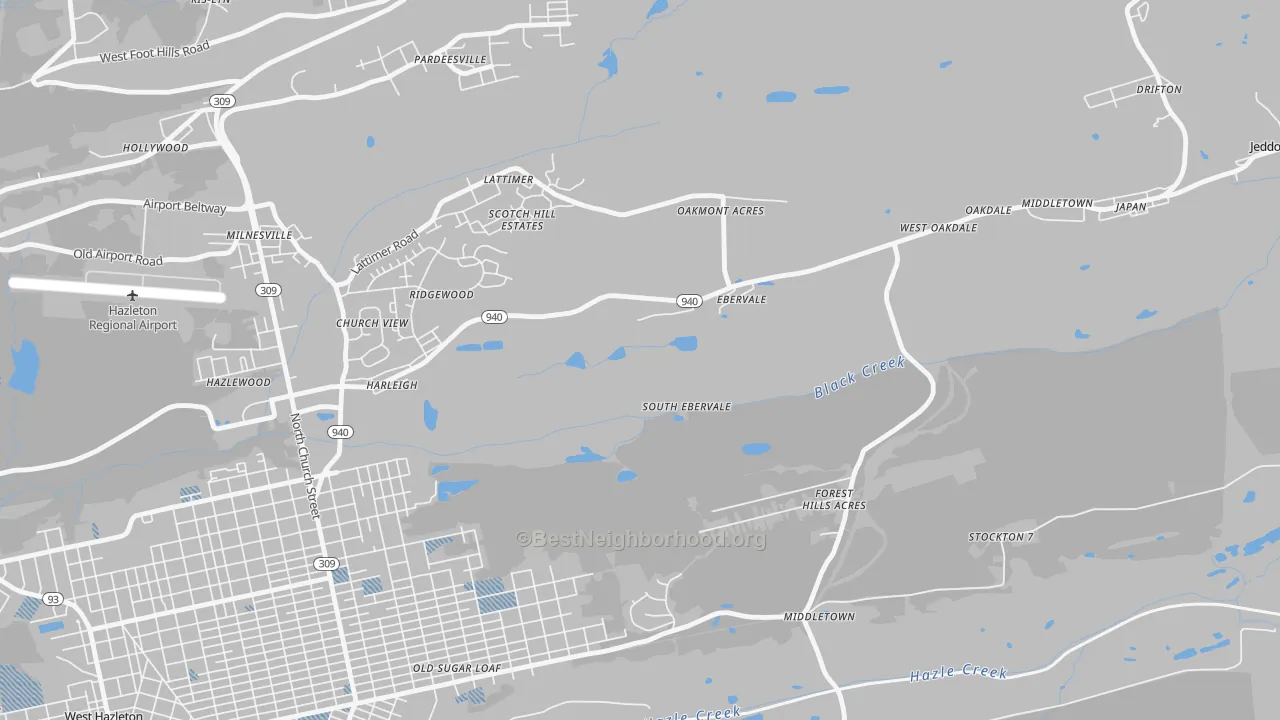 Transit Grade map of 18223, PA