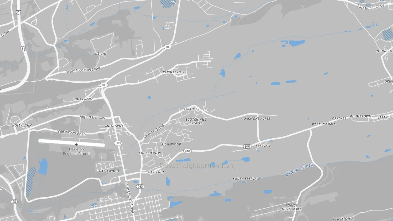 Transit Grade map of 18234, PA