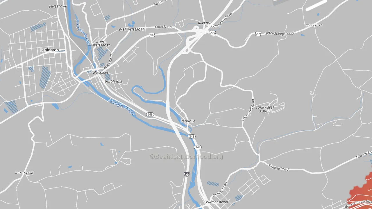 Transit Grade map of 18244, PA