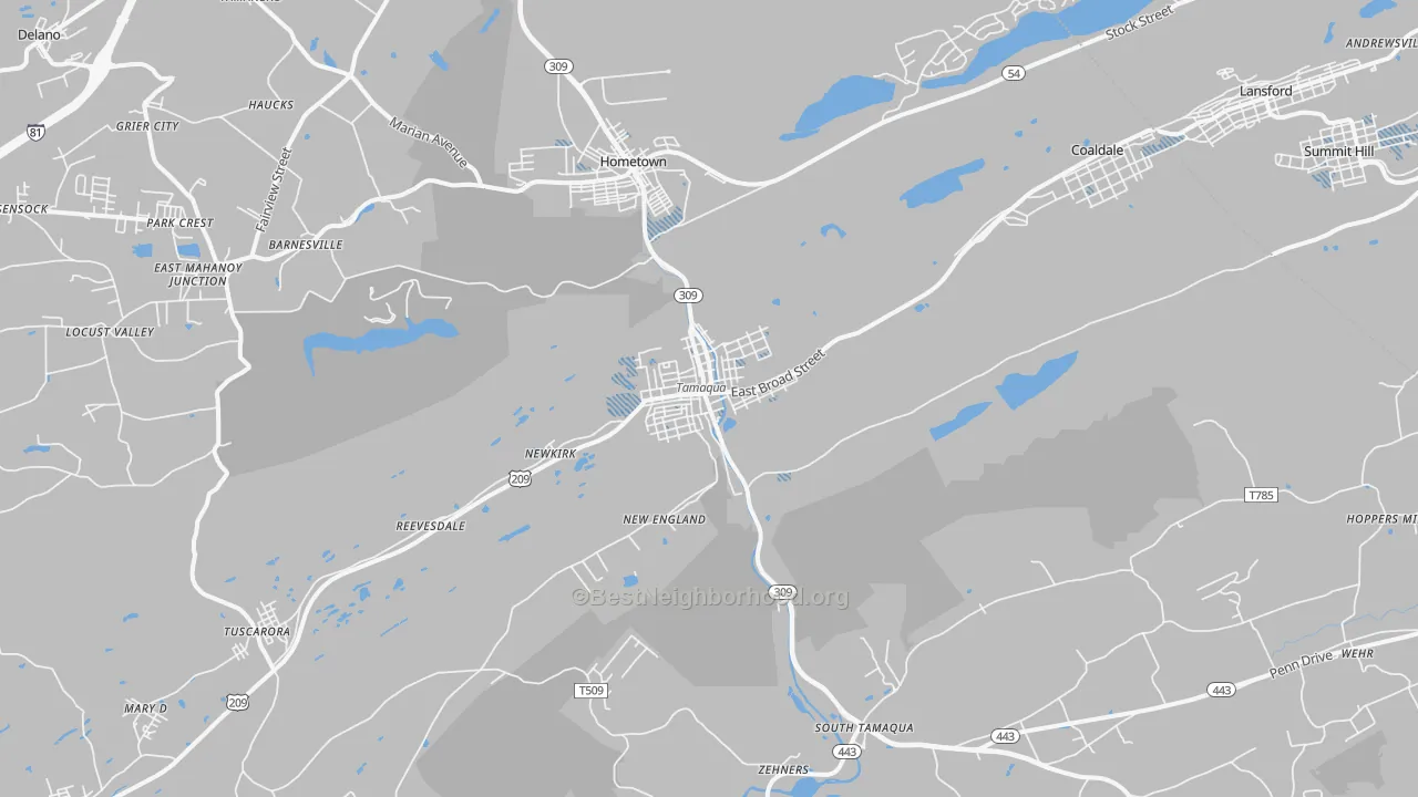 Transit Grade map of 18252, PA