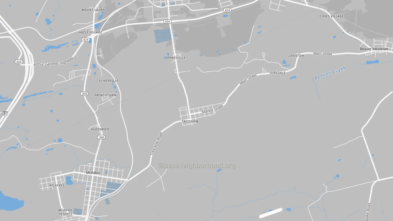 Transit Grade map of 18254, PA