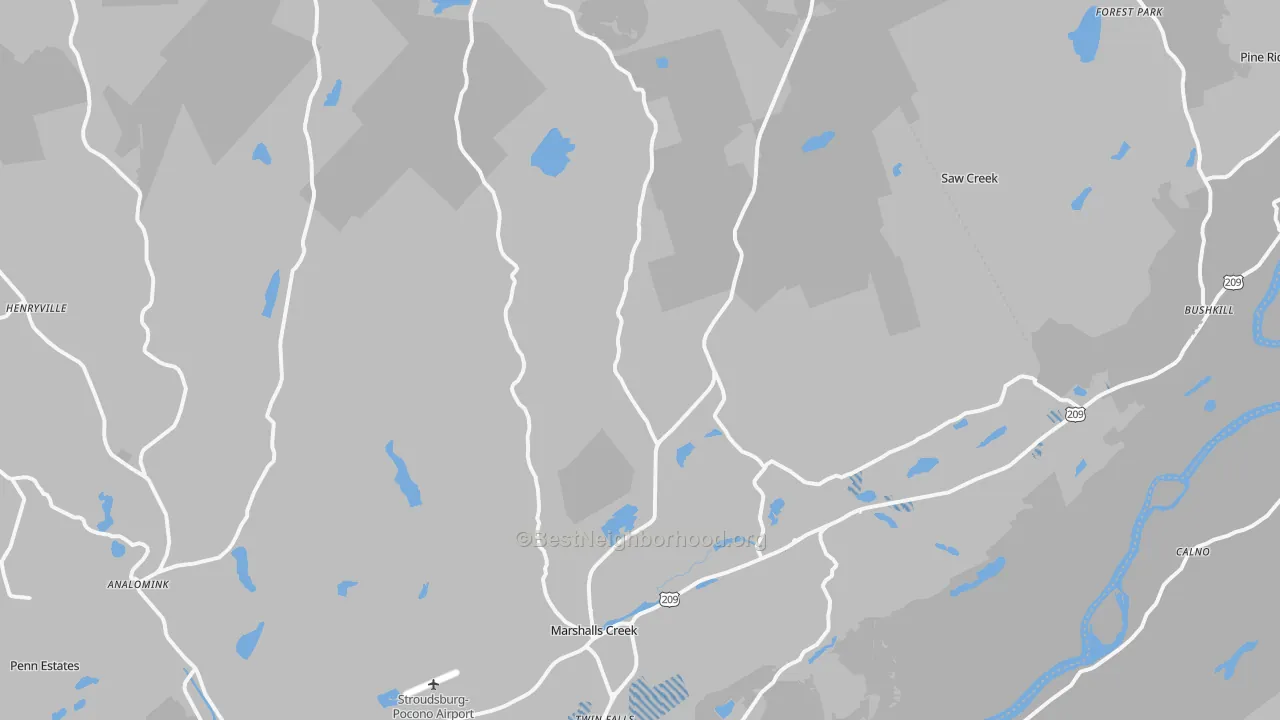 Transit Grade map of 18302, PA