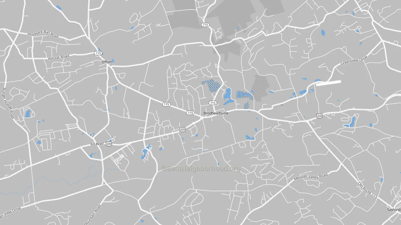 Transit Grade map of 18322, PA