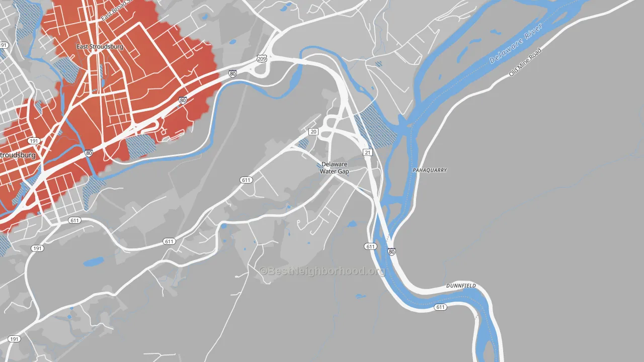 Transit Grade map of 18327, PA