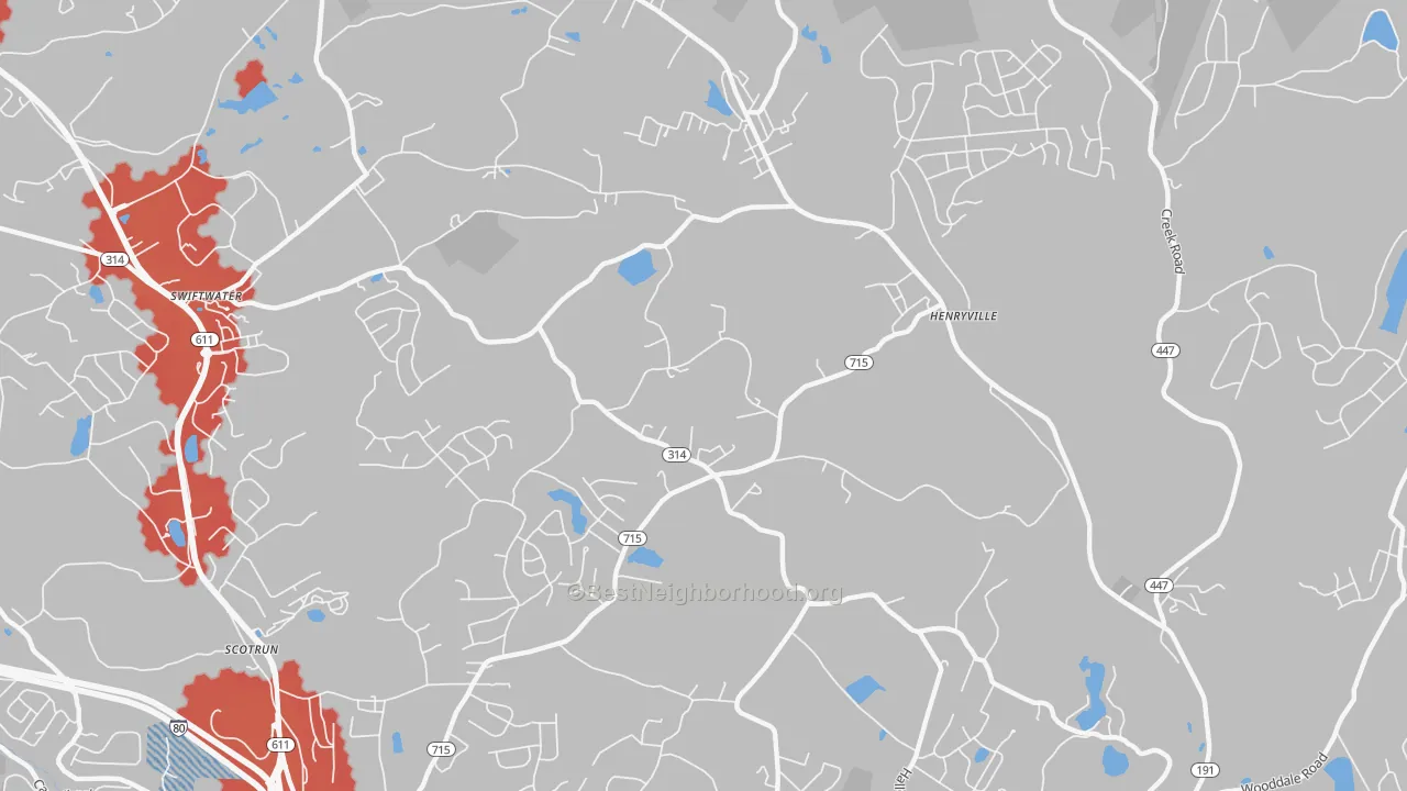 Transit Grade map of 18332, PA