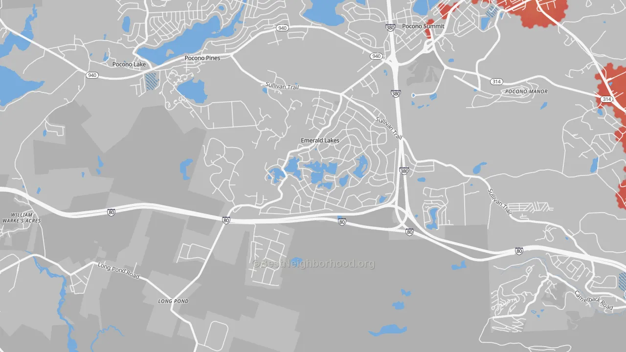 Transit Grade map of 18334, PA