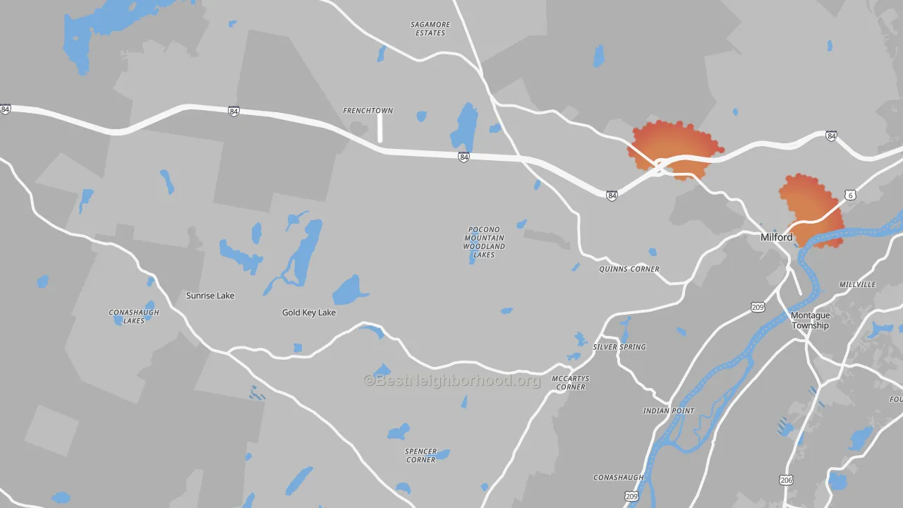 Transit Grade map of 18337, PA