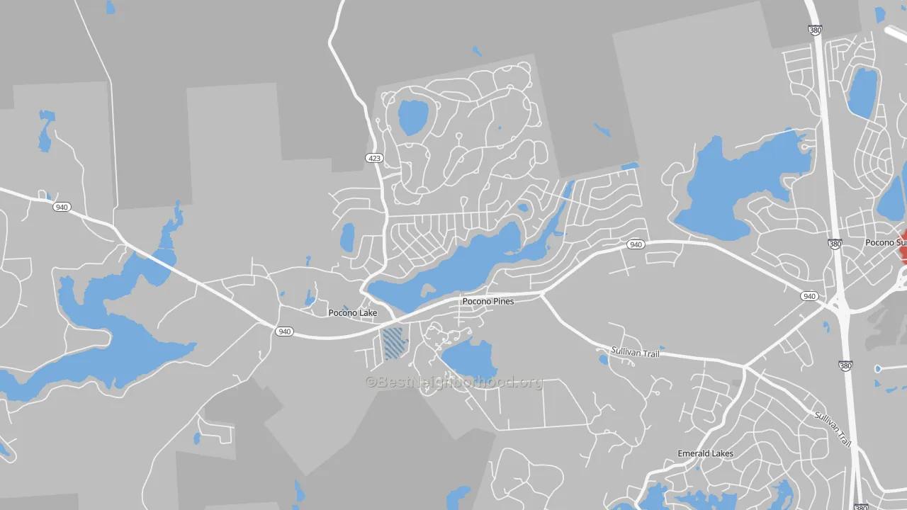 Transit Grade map of 18350, PA