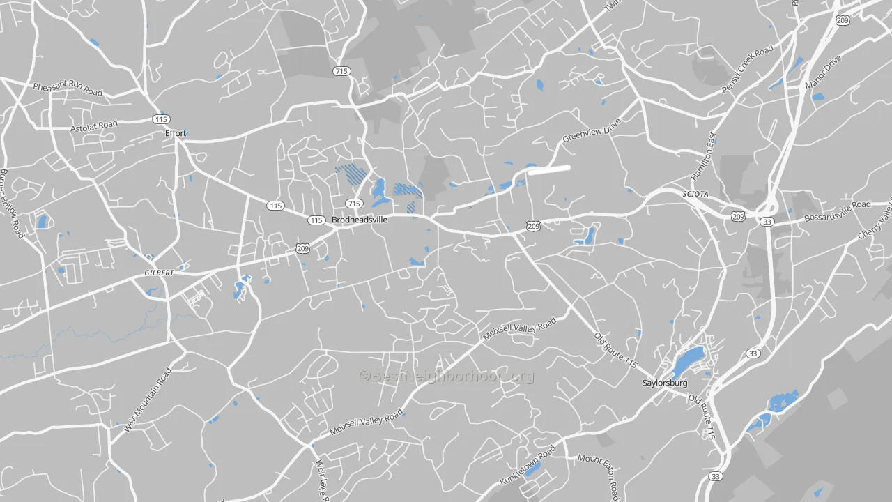 Transit Grade map of 18353, PA