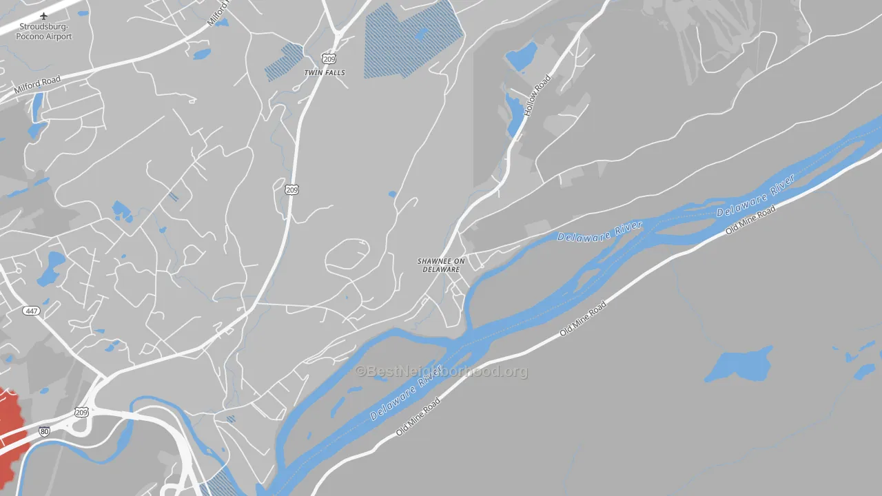 Transit Grade map of 18356, PA