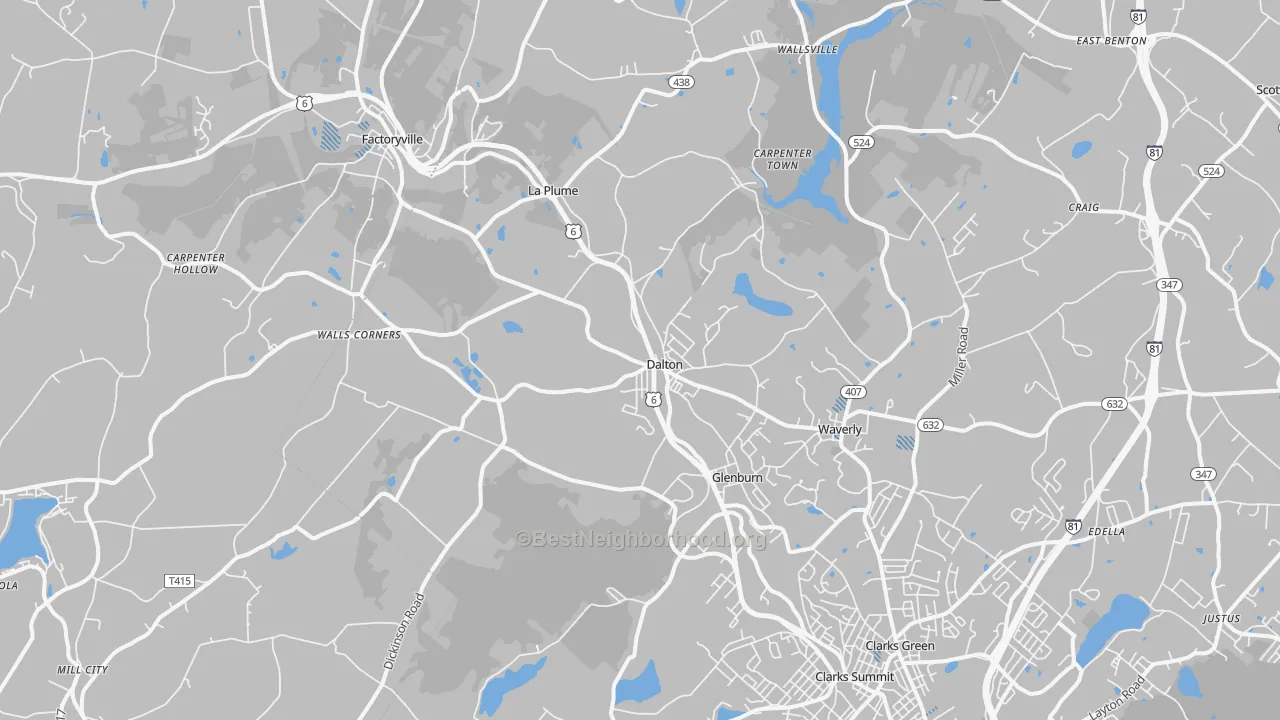 Transit Grade map of 18414, PA