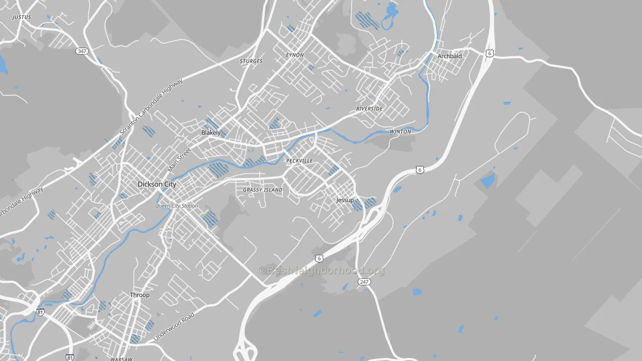 Transit Grade map of 18434, PA