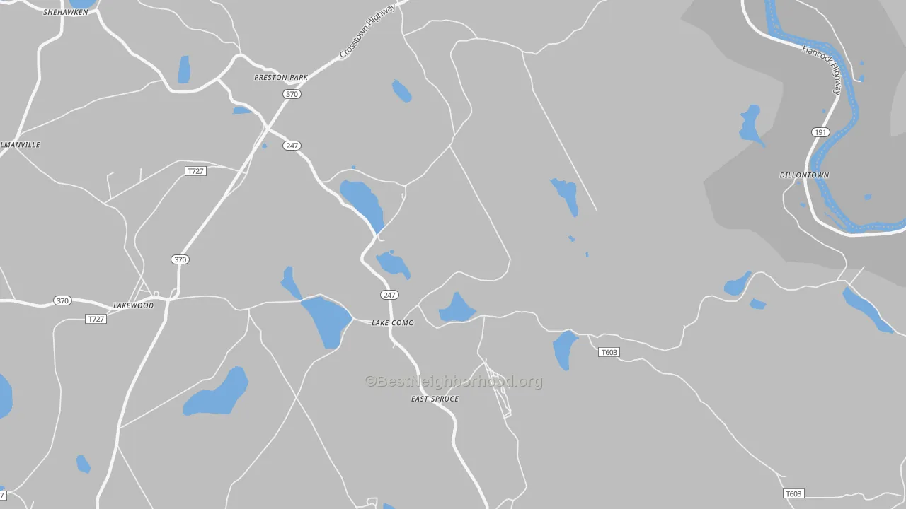 Transit Grade map of 18437, PA