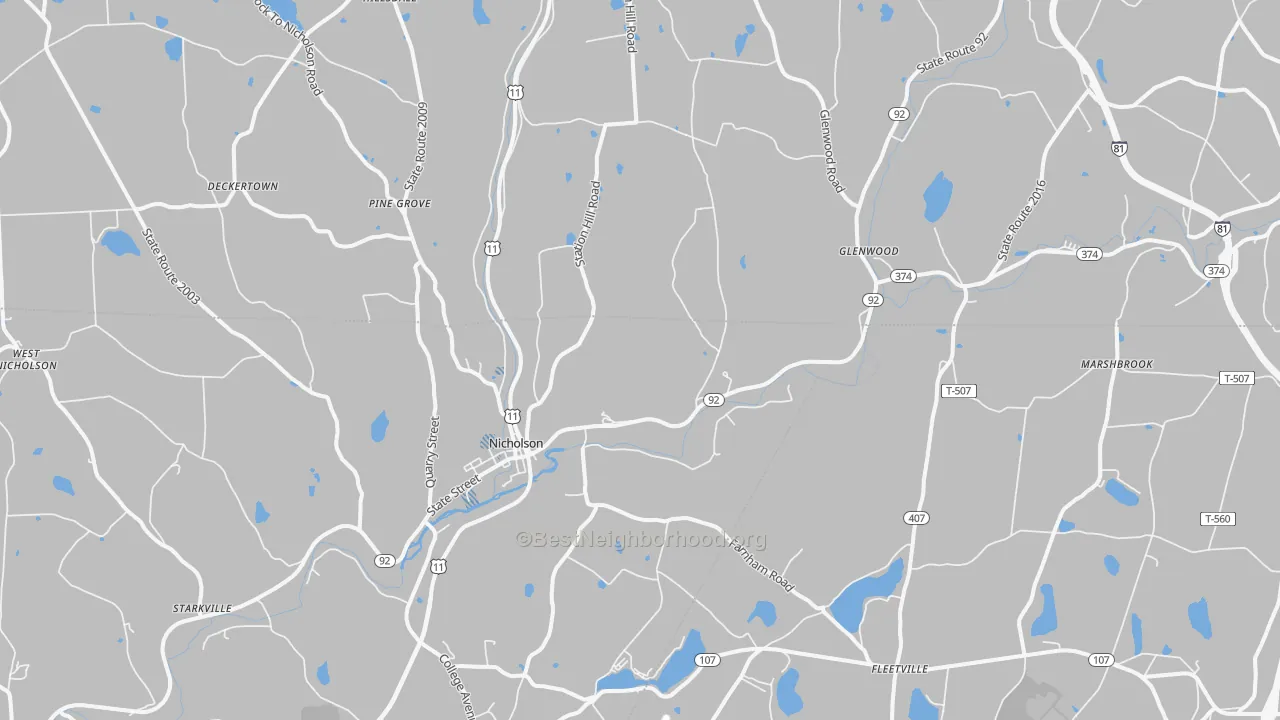Transit Grade map of 18446, PA