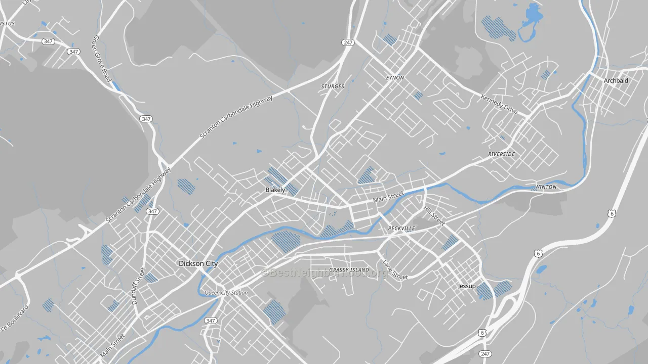 Transit Grade map of 18452, PA