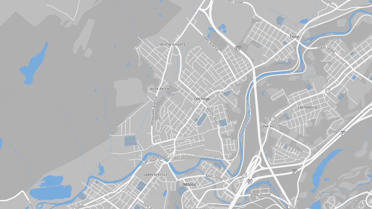 Transit Grade map of 18518, PA