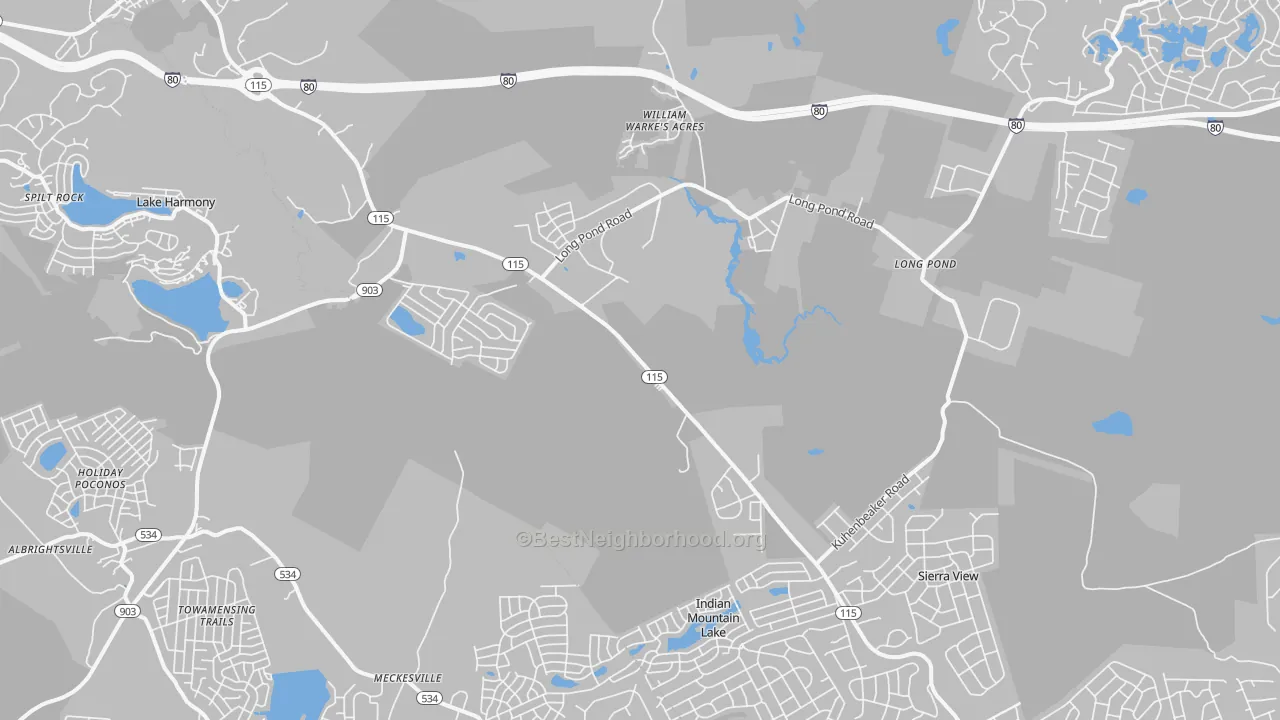 Transit Grade map of 18610, PA