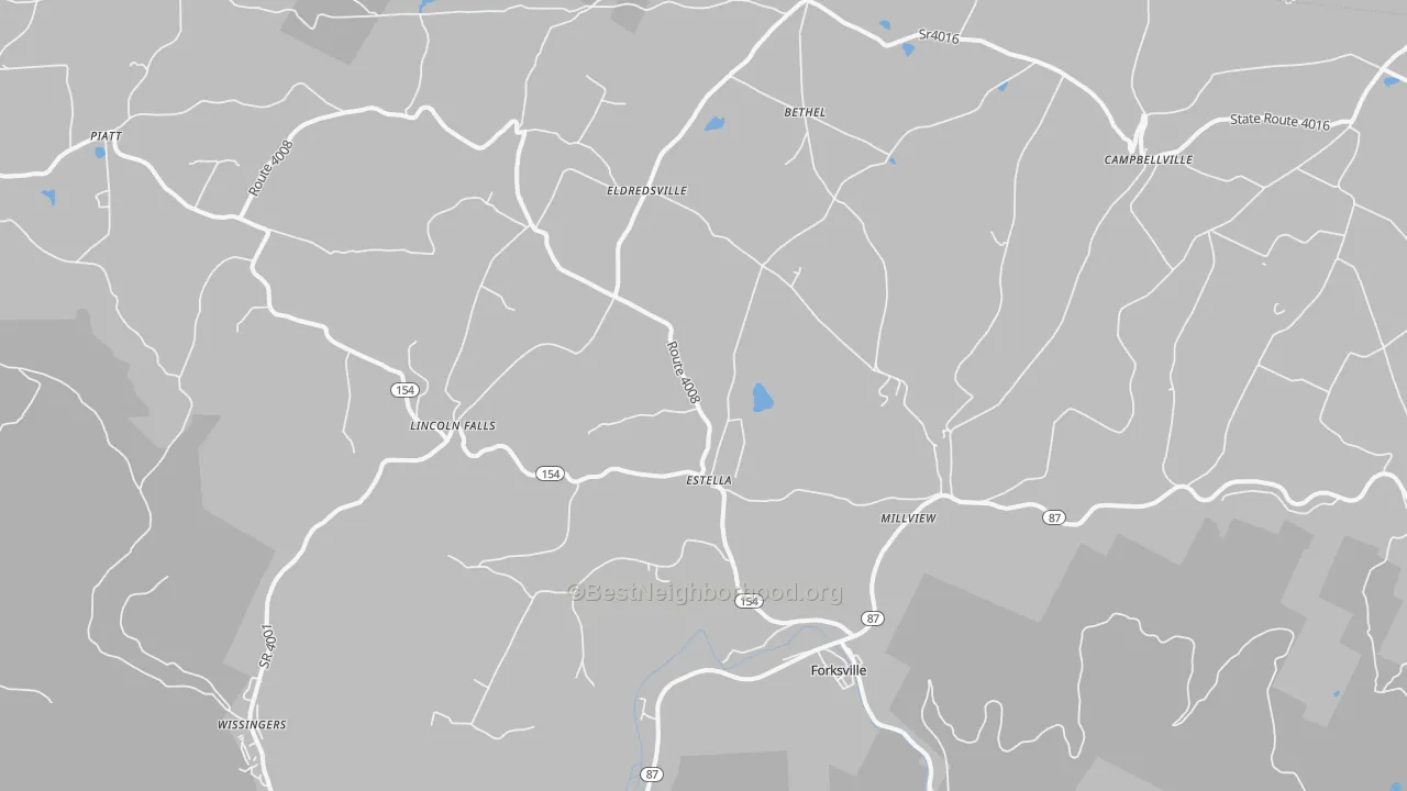Transit Grade map of 18616, PA