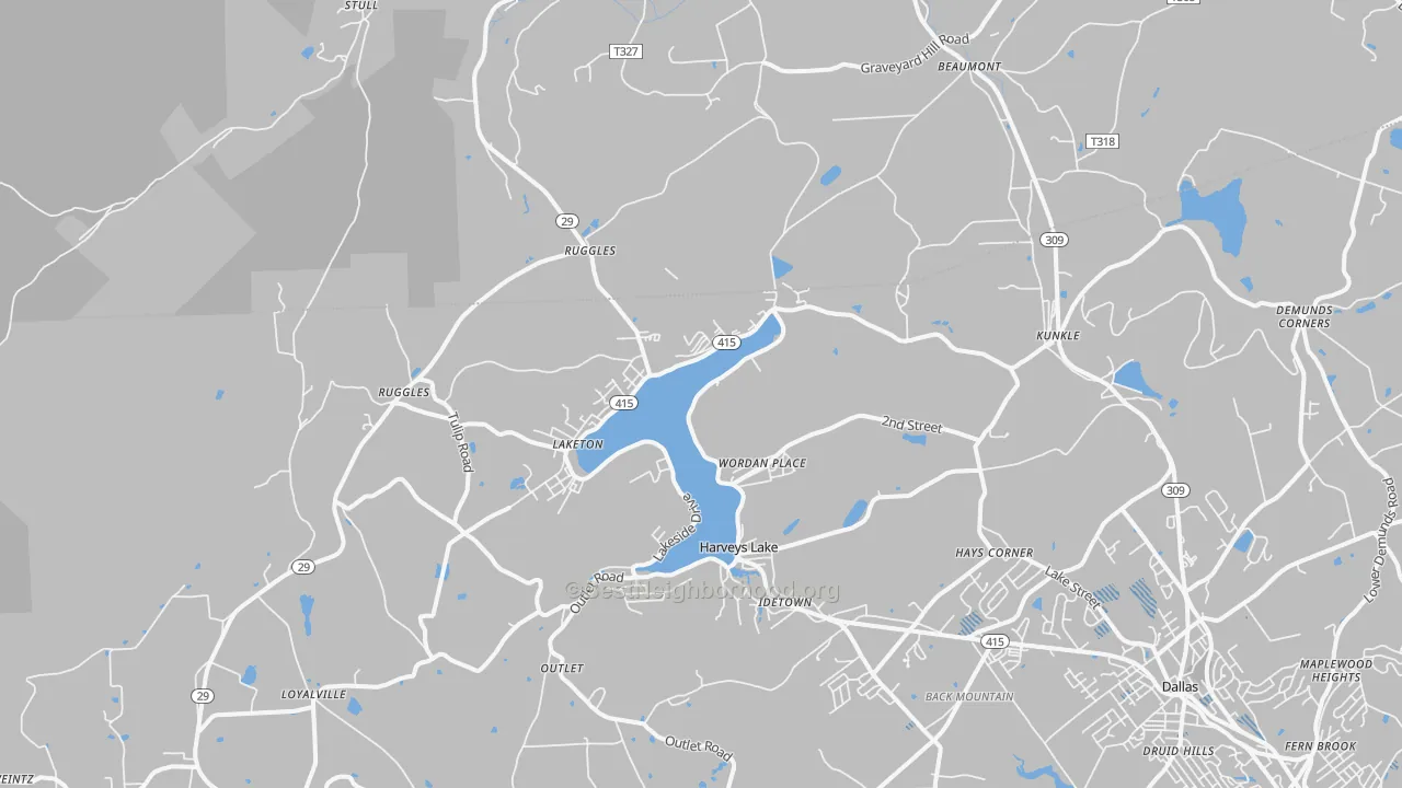 Transit Grade map of 18618, PA