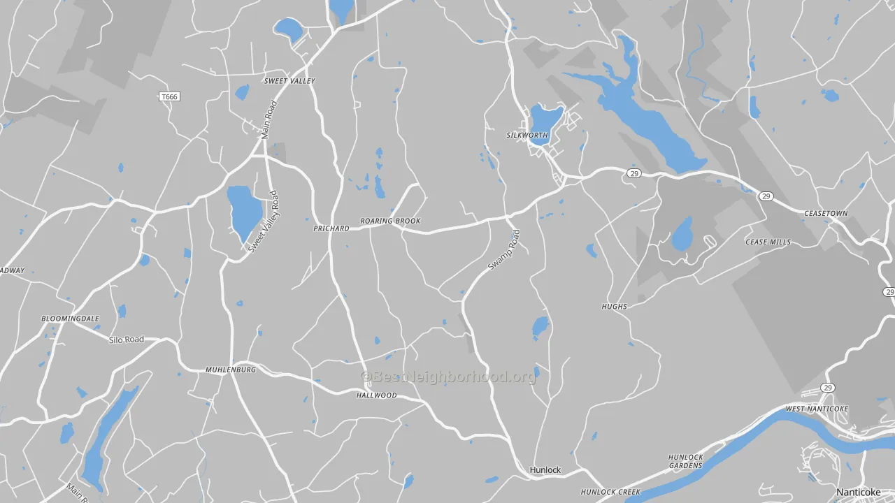 Transit Grade map of 18621, PA