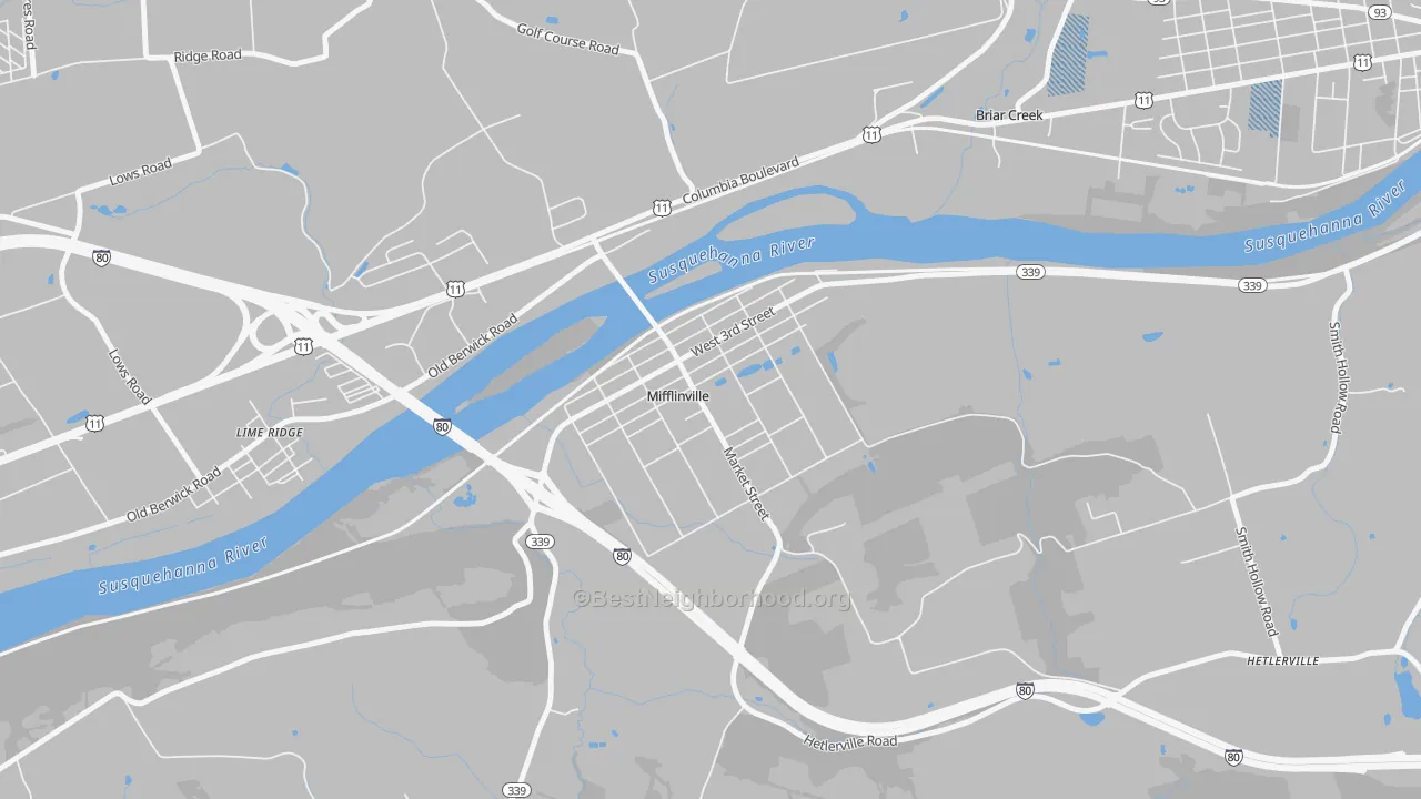 Transit Grade map of 18631, PA