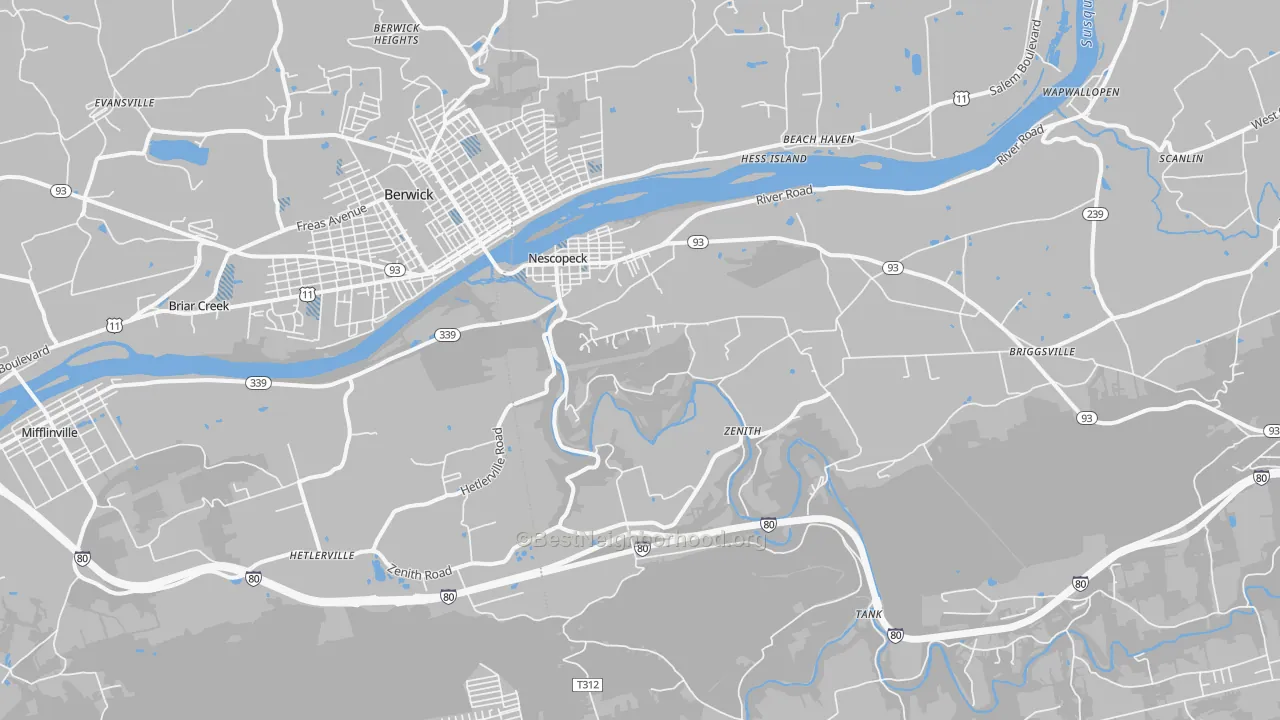 Transit Grade map of 18635, PA