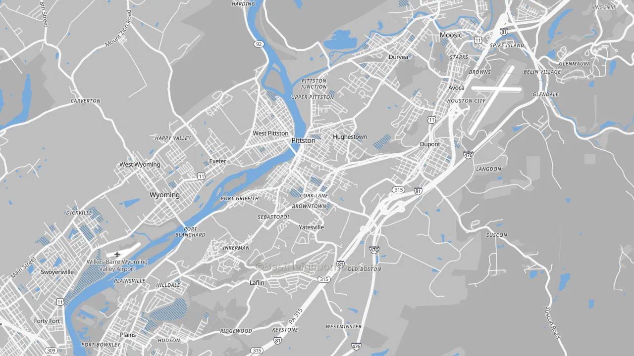 Transit Grade map of 18640, PA