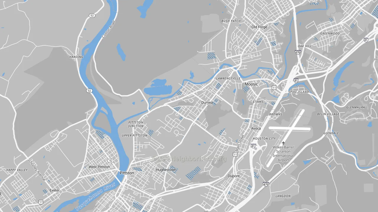 Transit Grade map of 18642, PA