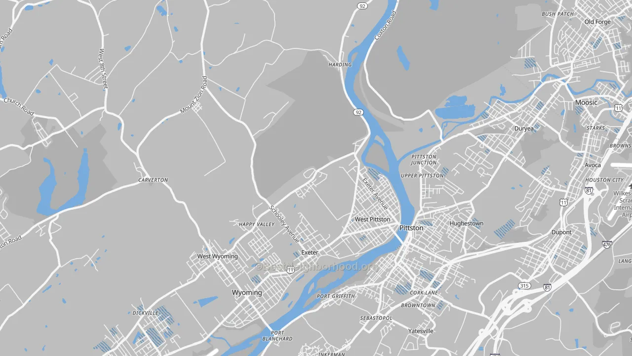 Transit Grade map of 18643, PA
