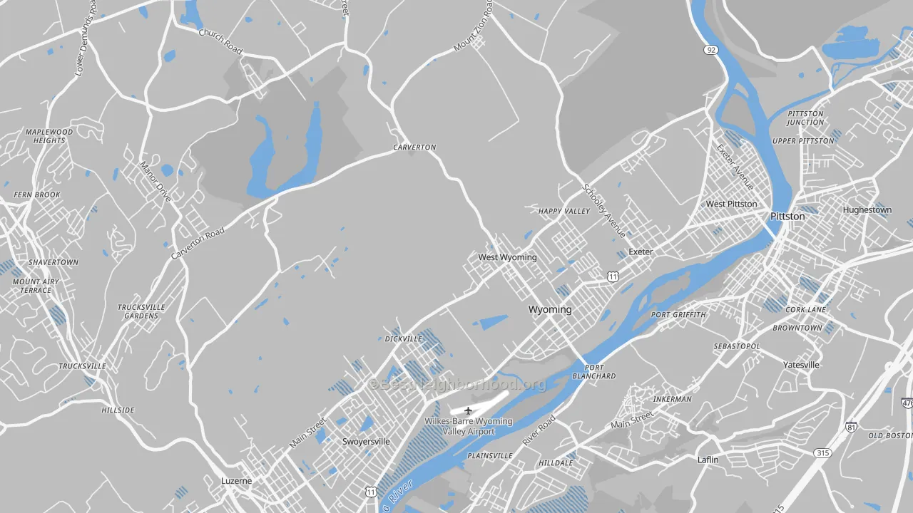 Transit Grade map of 18644, PA