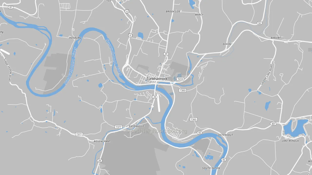 Transit Grade map of 18657, PA