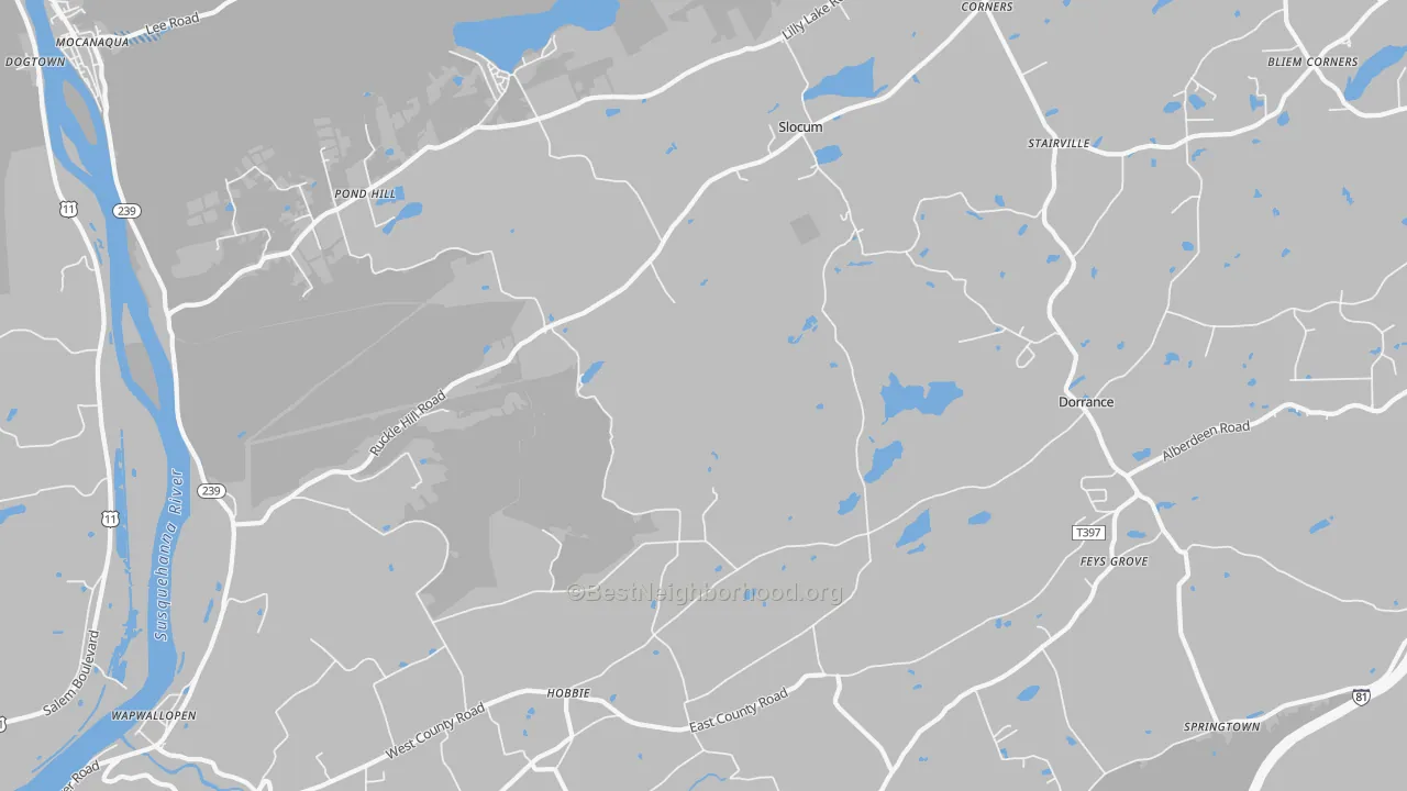Transit Grade map of 18660, PA
