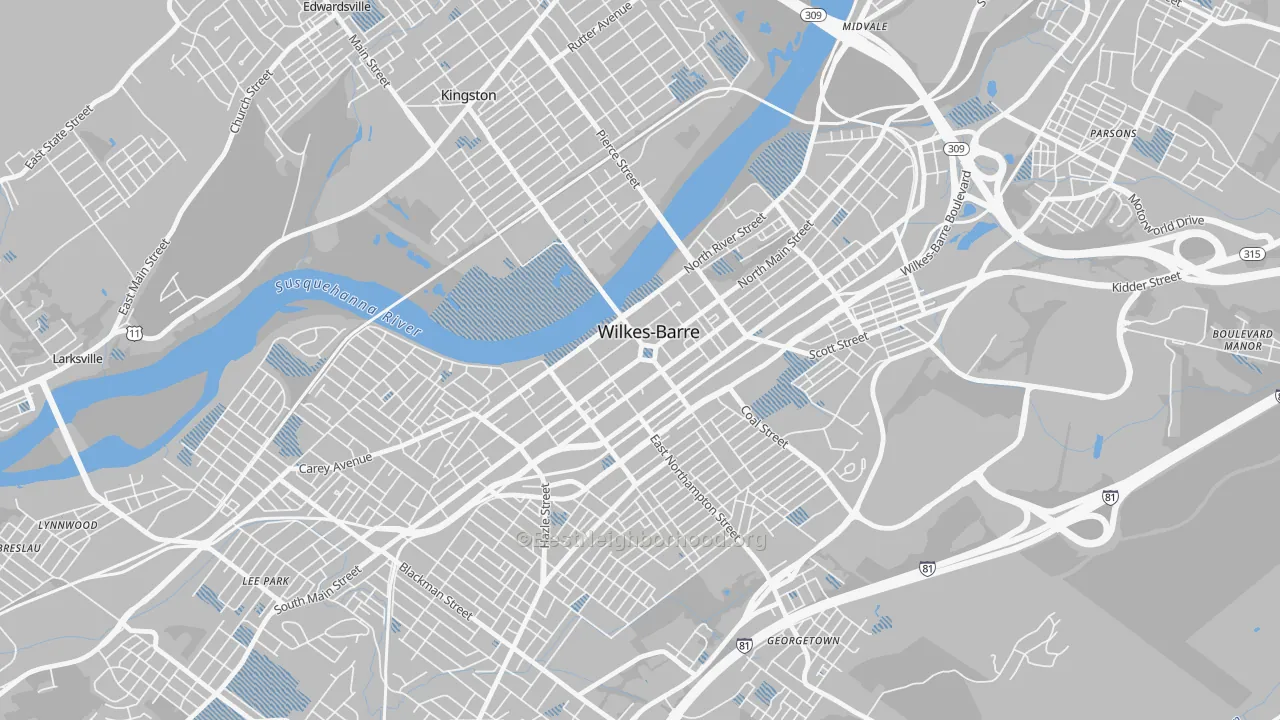 Transit Grade map of 18701, PA