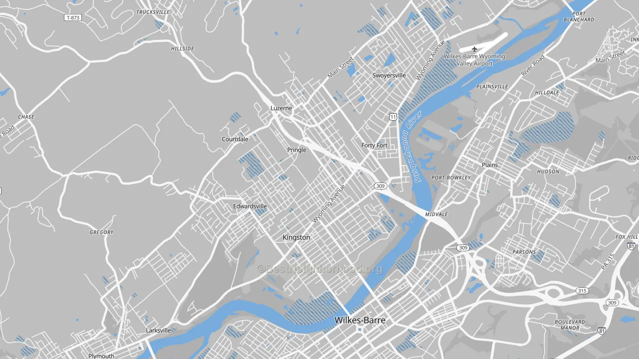 Transit Grade map of 18704, PA
