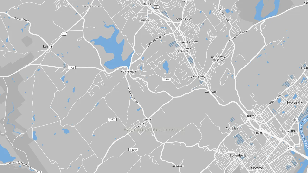 Transit Grade map of 18708, PA