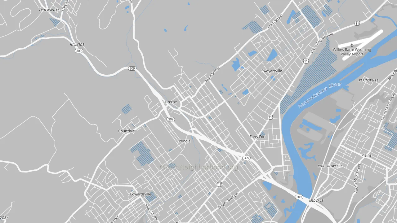 Transit Grade map of 18709, PA