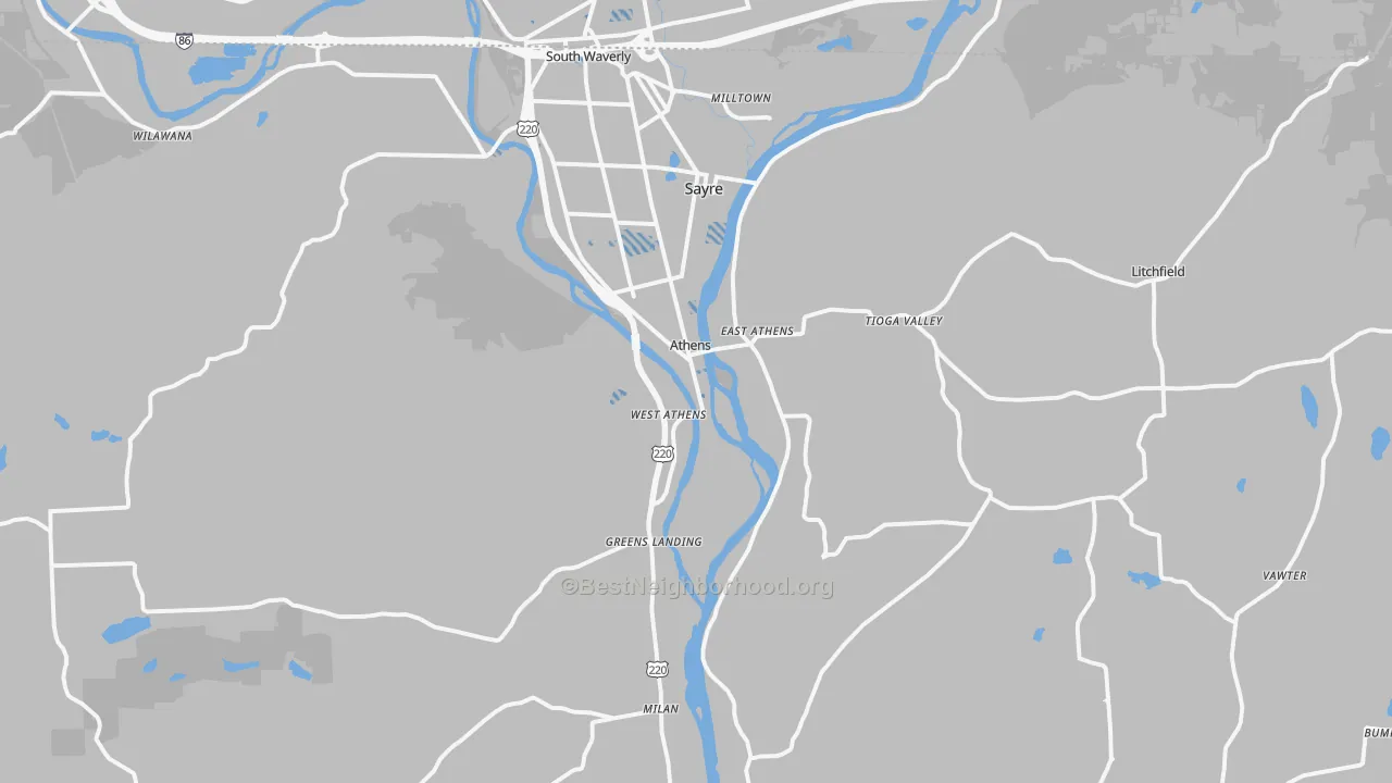 Transit Grade map of 18810, PA