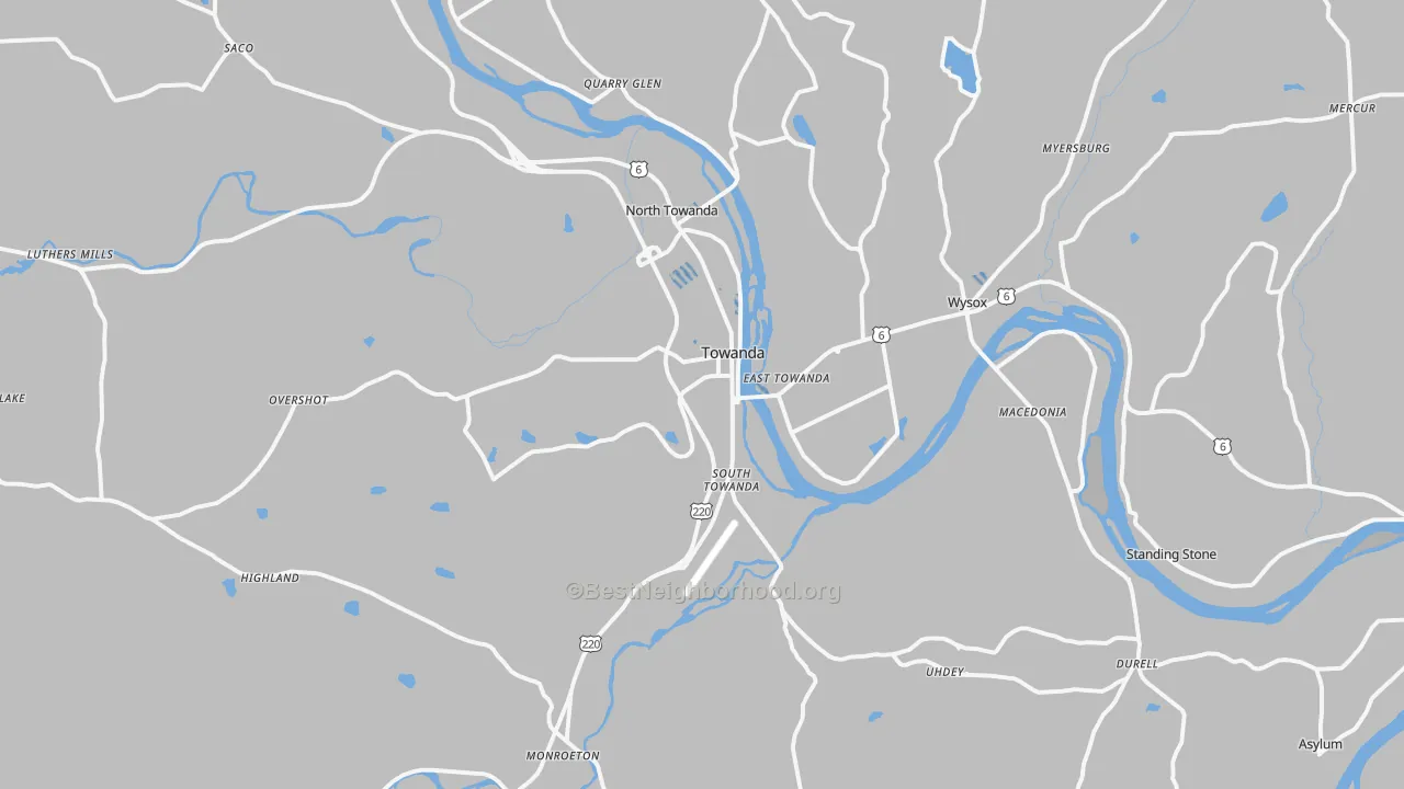 Transit Grade map of 18848, PA