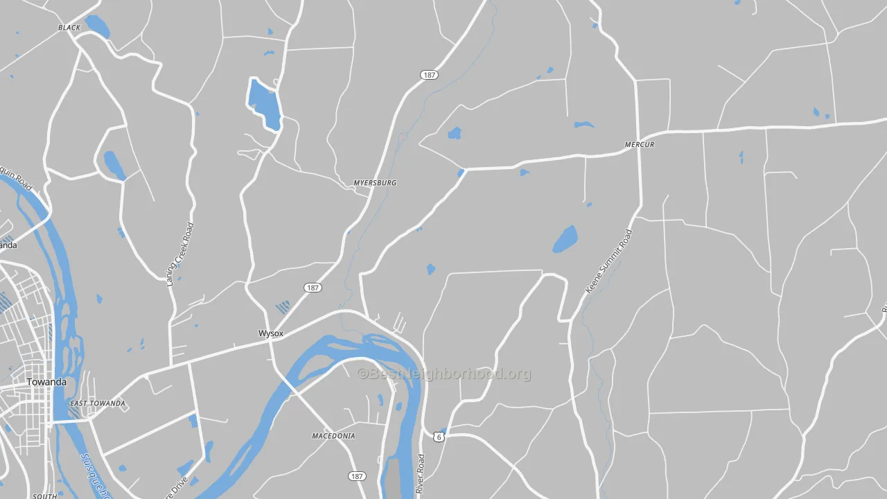Transit Grade map of 18854, PA