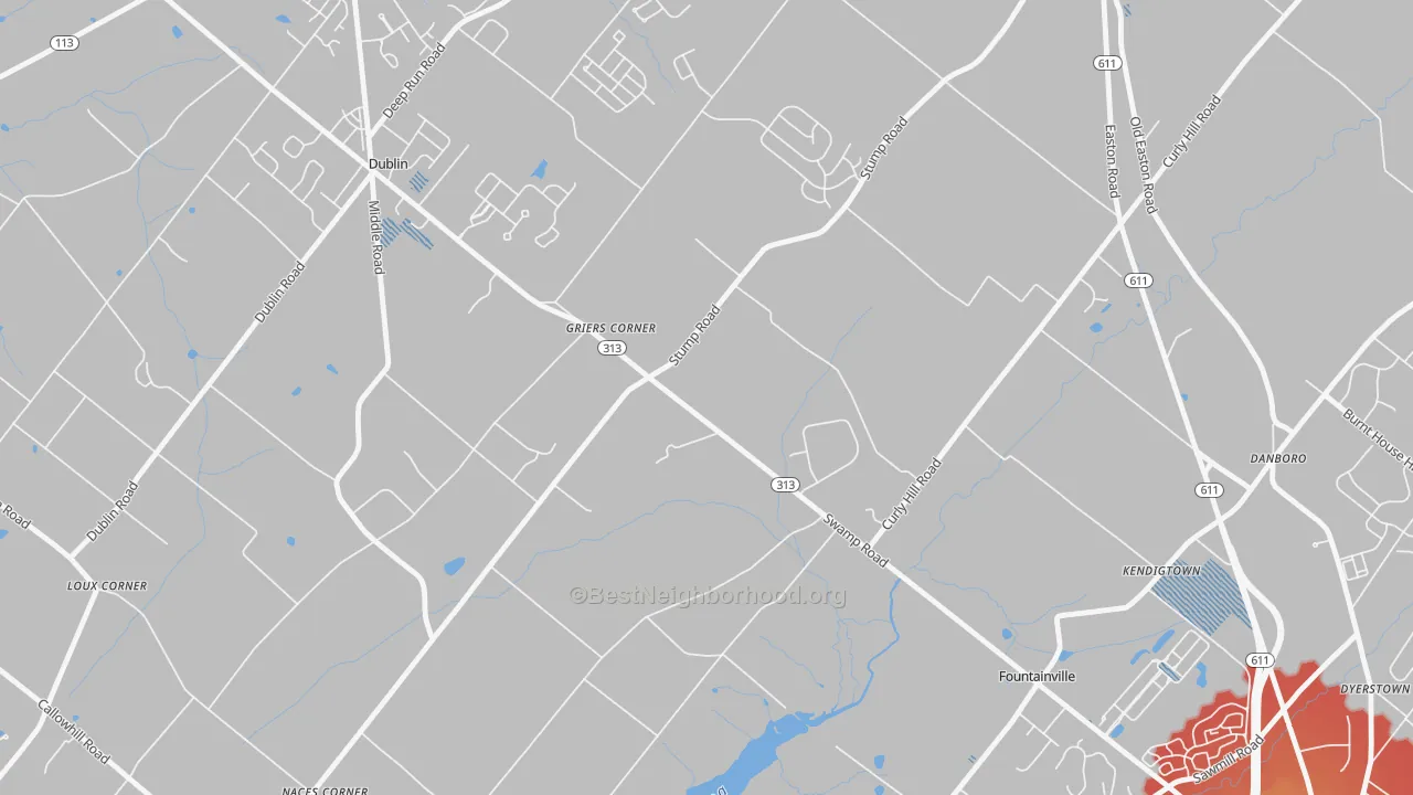 Transit Grade map of 18923, PA