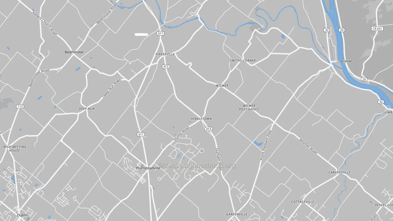 Transit Grade map of 18947, PA