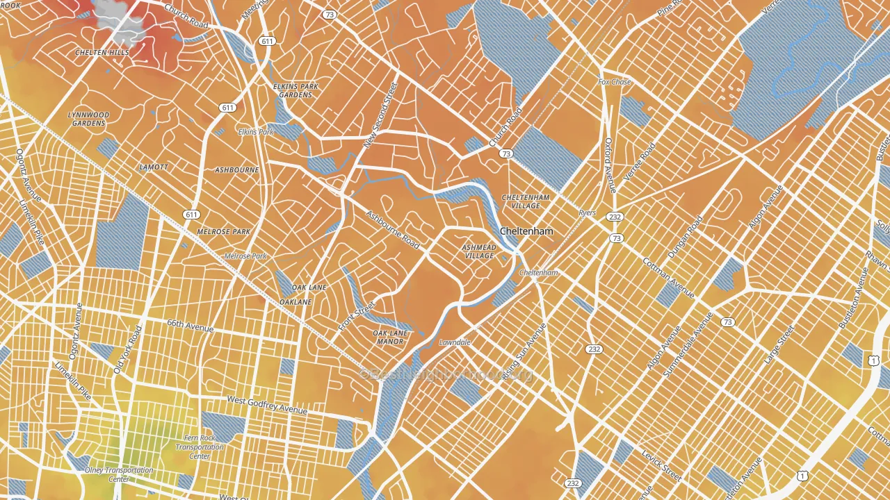 Transit Grade map of 19012, PA