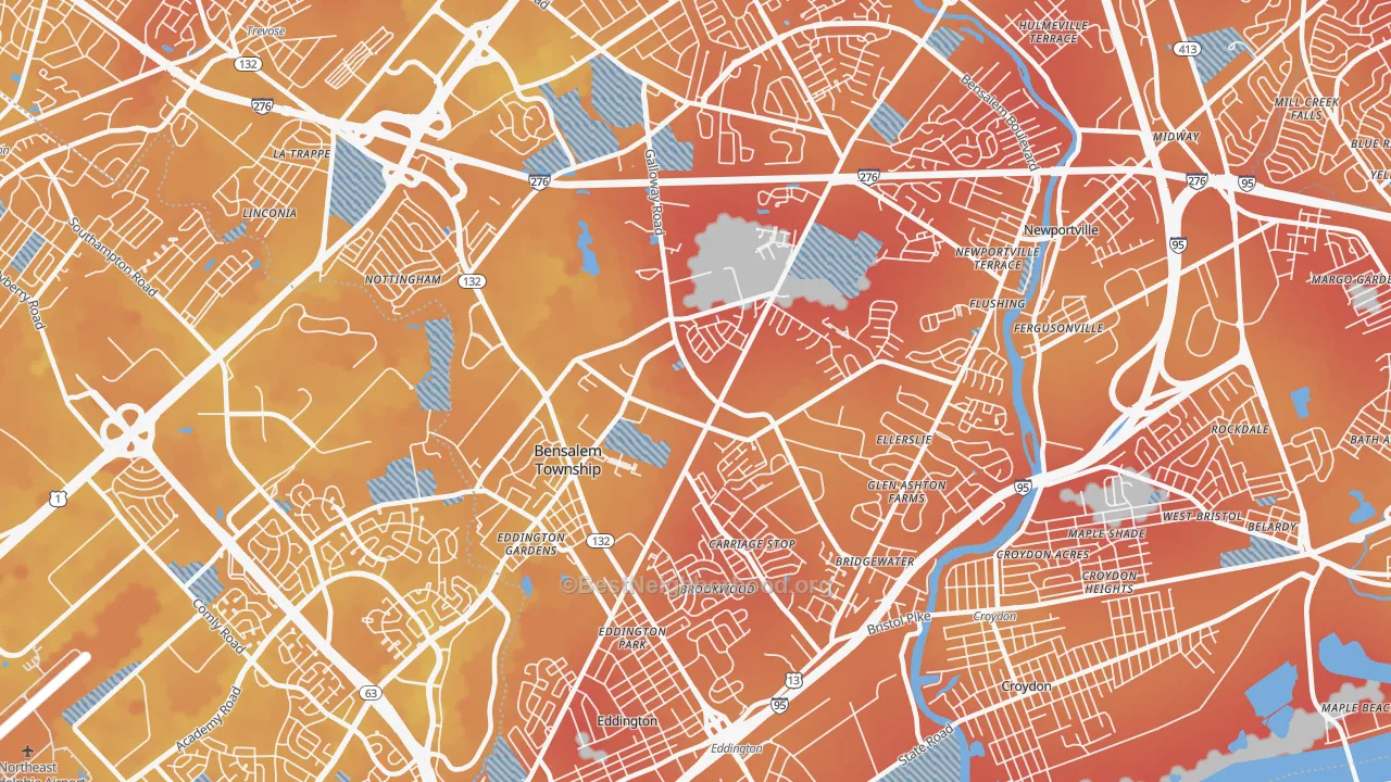 Transit Grade map of 19020, PA