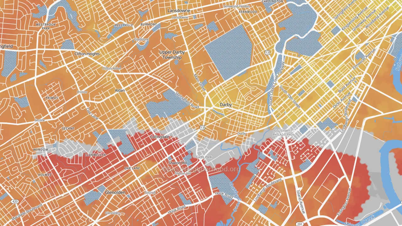 Transit Grade map of 19023, PA