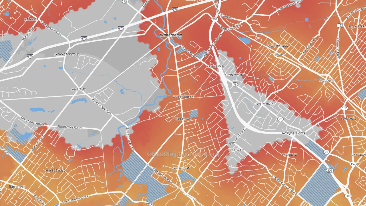 Transit Grade map of 19031, PA