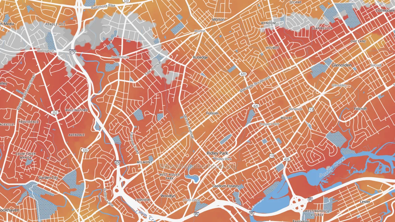Transit Grade map of 19033, PA